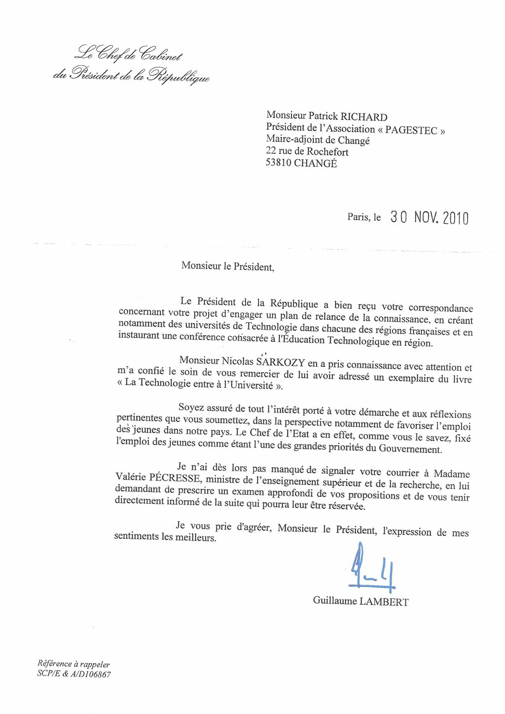 2010 Nicolas SARKOZY Université de Technologie